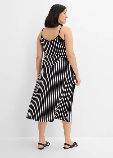 Sommerliches Jerseykleid mit Knopfleiste und Streifen, bonprix