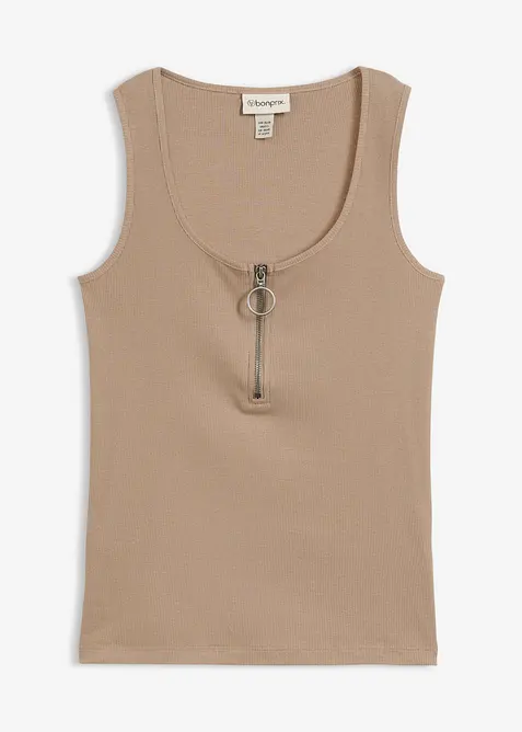 Top c&ocirc;tel&eacute; &agrave; encolure zipp&eacute;e, bonprix