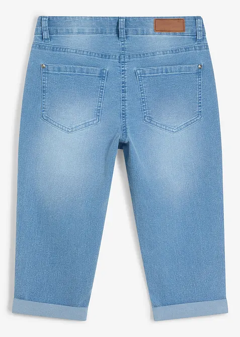 Corsaire en jean, taille mi-haute et r&eacute;glable, bonprix