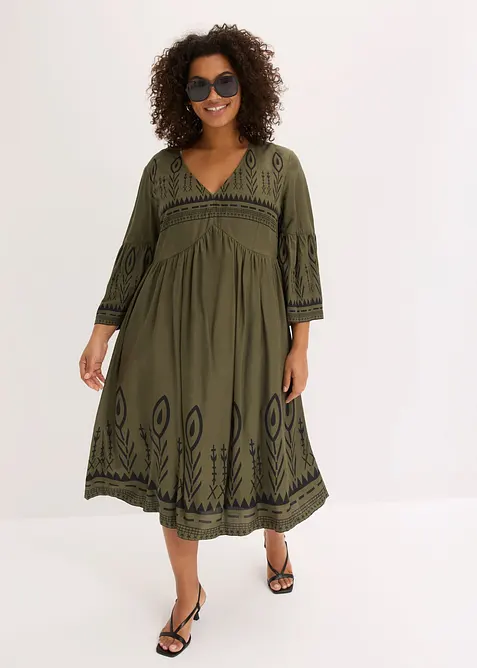 Robe midi en viscose fluide, bonprix