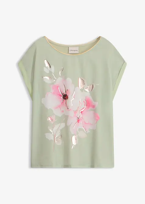 Shirt mit Webeinsatz, bonprix