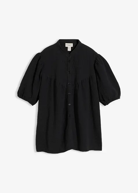 Chemisier manches courtes en gaze de coton, bonprix