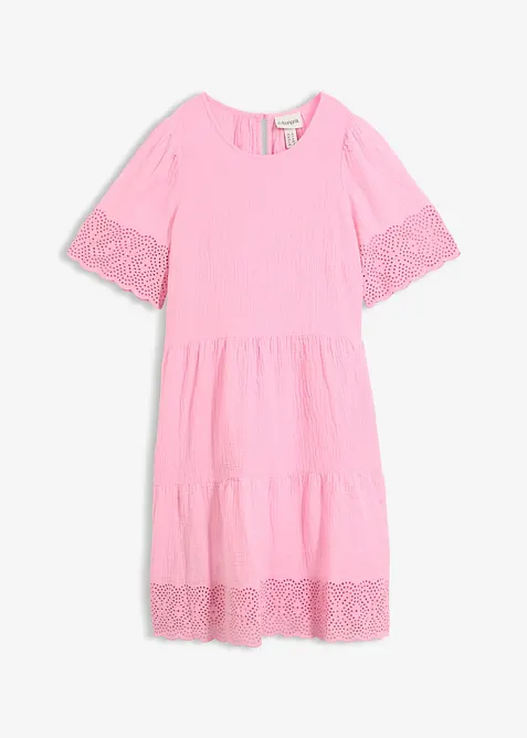 Kleid aus Musselin mit Lochstickerei, bonprix