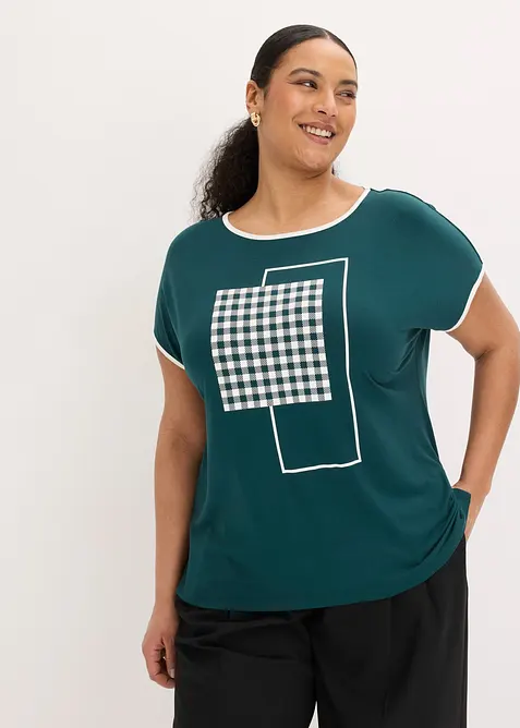 Shirt mit Kontrast Piping, bonprix