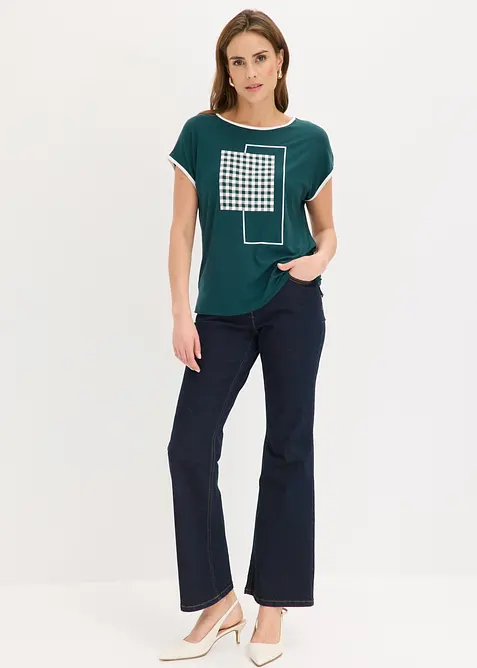 Shirt mit Kontrast Piping, bonprix