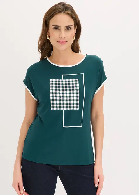 Shirt mit Kontrast Piping, bonprix