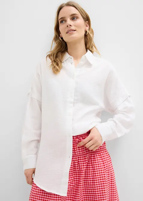 Chemise oversize en gaze de coton a&eacute;rienne, bonprix