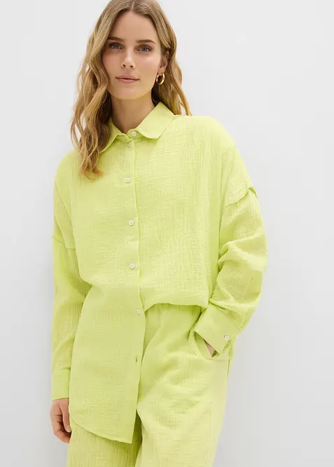 Oversize-Hemd aus luftigem Musselin, bonprix