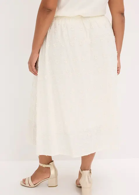 Midirock mit Blumenstickerei, bonprix