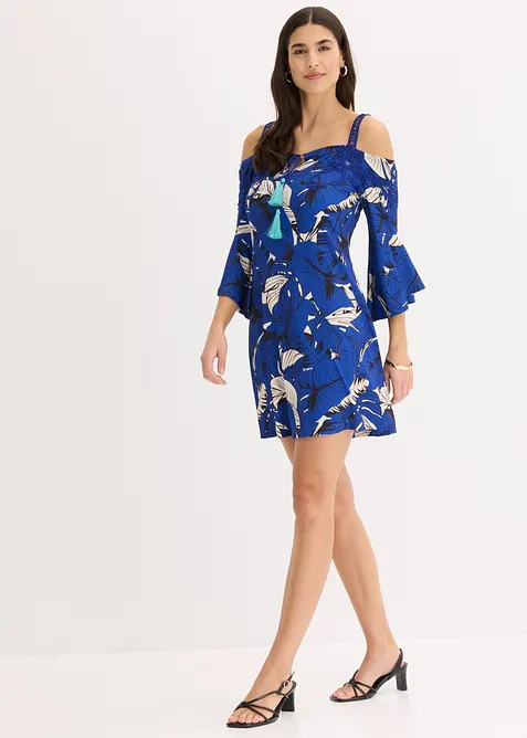 Robe &eacute;vas&eacute;e &agrave; encolure Bardot, bonprix