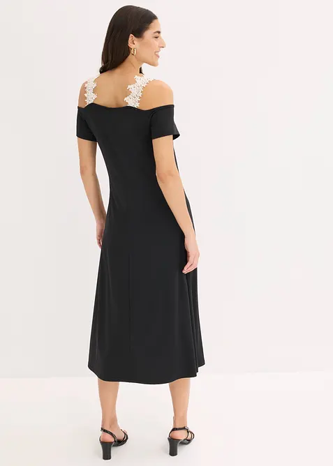 Jerseykleid mit H&auml;kelspitze, bonprix