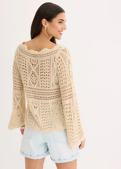 T-shirt en maille ajour&eacute;e, bonprix