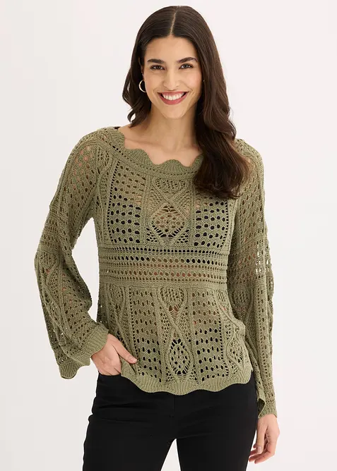 Strickshirt aus Spitze, bonprix