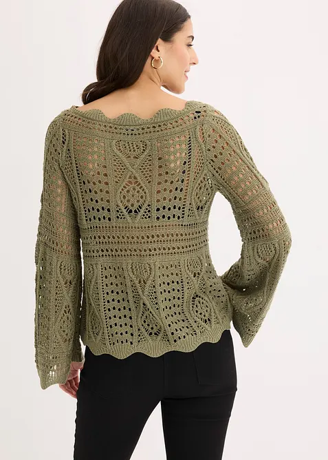 Strickshirt aus Spitze, bonprix