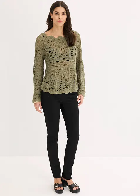 Strickshirt aus Spitze, bonprix