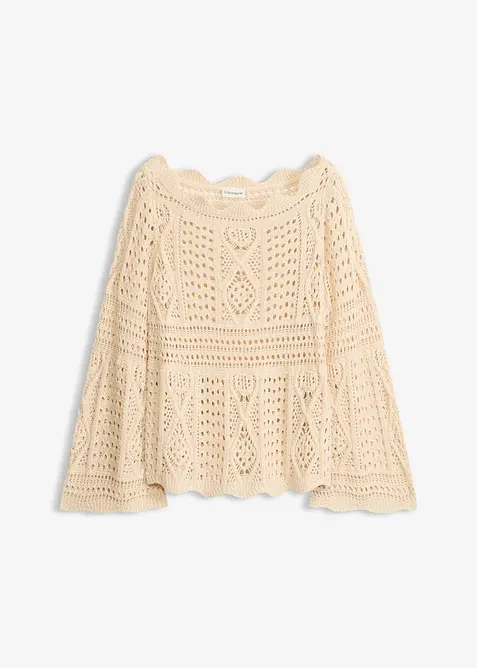 T-shirt en maille ajour&eacute;e, bonprix