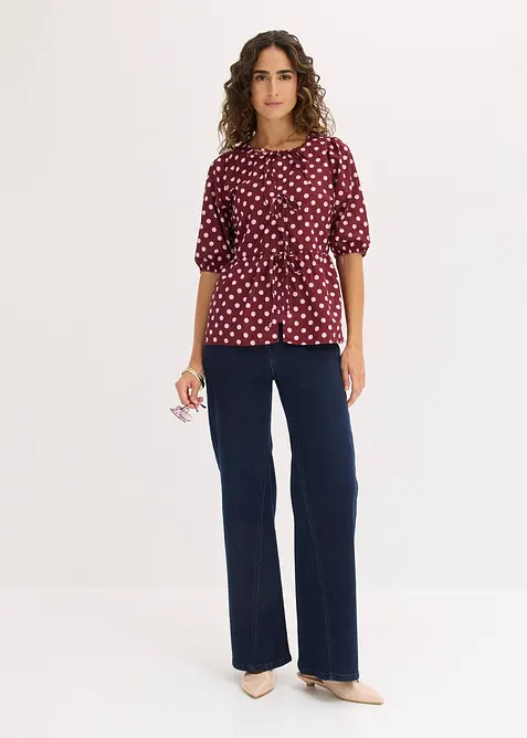 Blouse avec n&oelig;uds 100% coton, bonprix