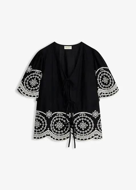 Blouse en broderie anglaise 100% coton, bonprix