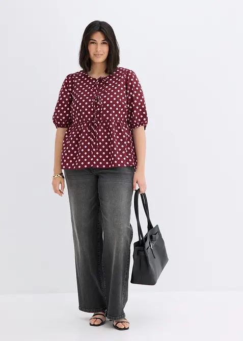 Blouse avec n&oelig;uds 100% coton, bonprix