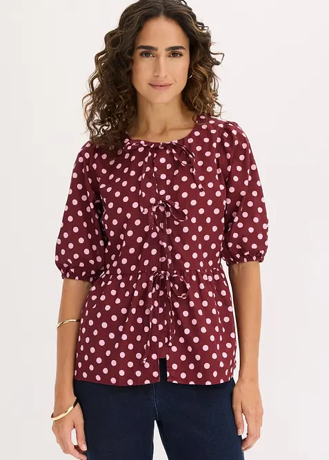 Blouse avec n&oelig;uds 100% coton, bonprix