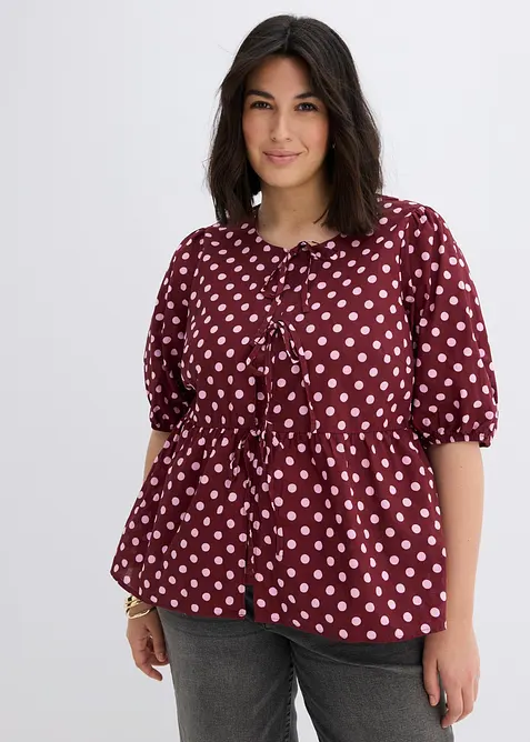 Blouse avec n&oelig;uds 100% coton, bonprix