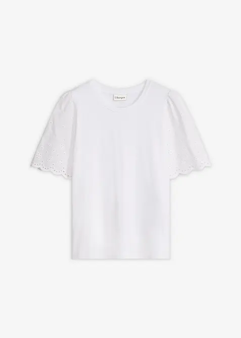 Shirt aus softem Viskose-Mix mit Lochstickerei, bonprix