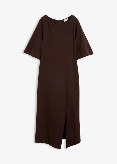 Jerseykleid mit Schlitz aus reiner Bio-Baumwolle, bonprix