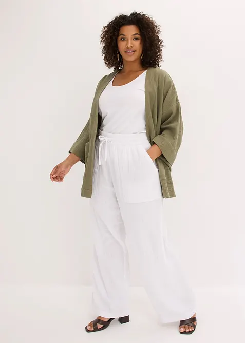 Pantalon l&eacute;ger en gaze de coton, bonprix