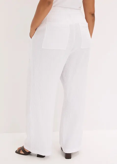 Pantalon l&eacute;ger en gaze de coton, bonprix