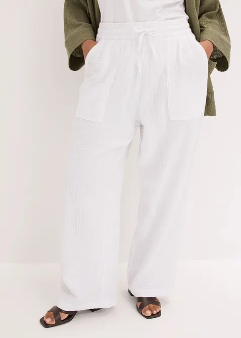 Pantalon l&eacute;ger en gaze de coton, bonprix