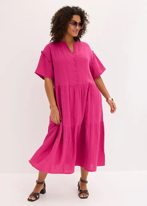 Robe midi en gaze de coton douce, bonprix