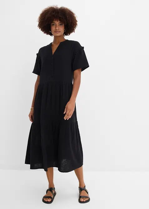 Midikleid aus weichem Musselin, bonprix
