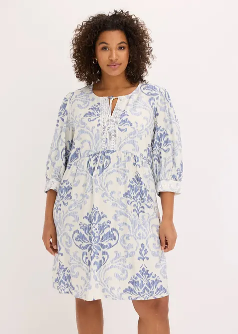 Robe courte en viscose m&eacute;lang&eacute;e, bonprix