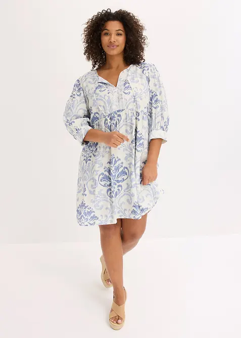 Robe courte en viscose m&eacute;lang&eacute;e, bonprix