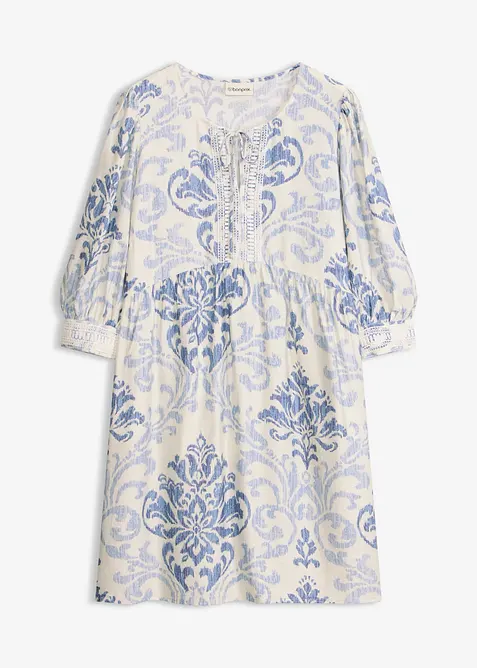 Robe courte en viscose m&eacute;lang&eacute;e, bonprix