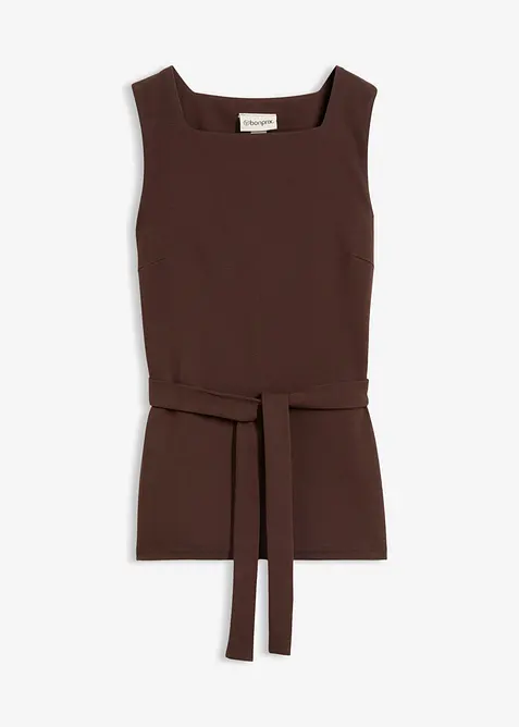 Top en piqu&eacute; avec ceinture &agrave; nouer, bonprix