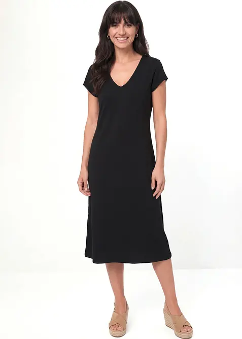 Shirtkleid aus elastischem Baumwoll-Mix, bonprix