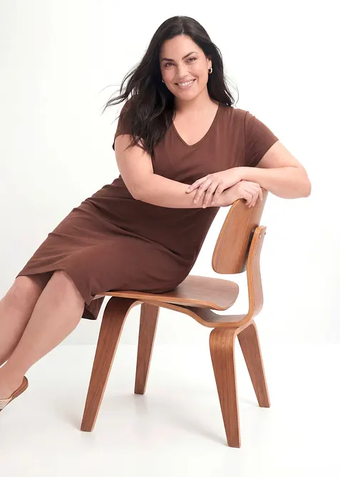Shirtkleid aus elastischem Baumwoll-Mix, bonprix