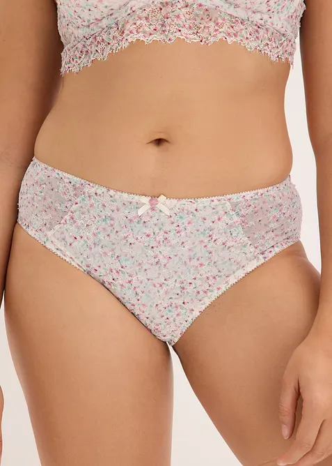 Slip maxi avec dentelle &agrave; imprim&eacute; floral, bonprix