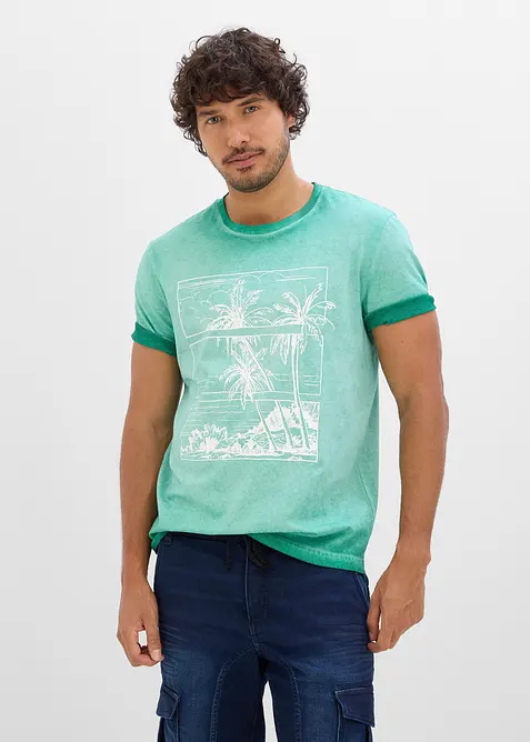 T-shirt aspect d&eacute;lav&eacute; en coton, bonprix