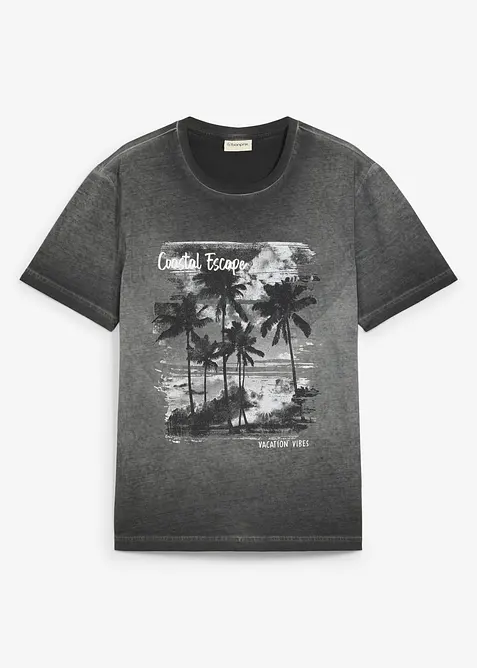 T-shirt aspect d&eacute;lav&eacute;, 100% coton, bonprix