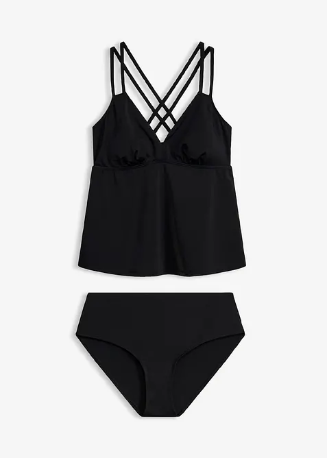 Tankini mit gekreuzten Tr&auml;gern aus schnelltrocknendem Material (2-tlg.Set), bonprix