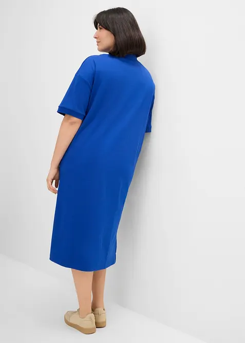 Robe midi 100% coton &agrave; col polo, bonprix