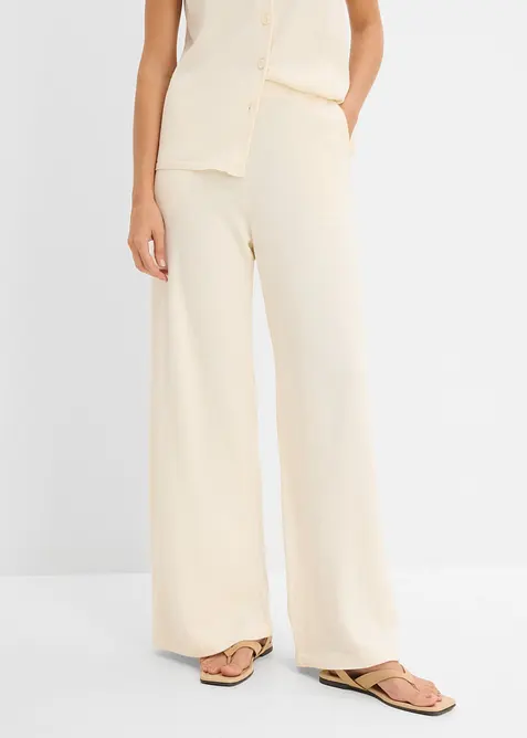 Pantalon large en maille estivale, bonprix