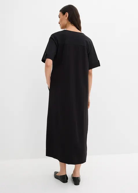 Hemdblusenkleid aus elastischem Baumwoll-Mix, bonprix