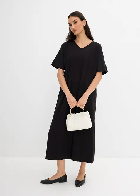 Hemdblusenkleid aus elastischem Baumwoll-Mix, bonprix