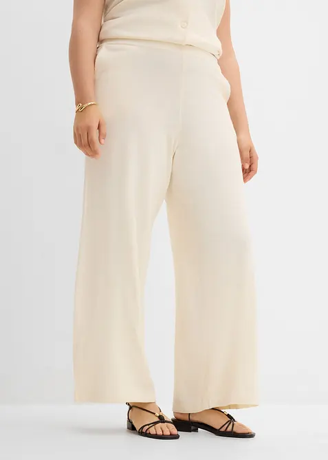 Pantalon large en maille estivale, bonprix