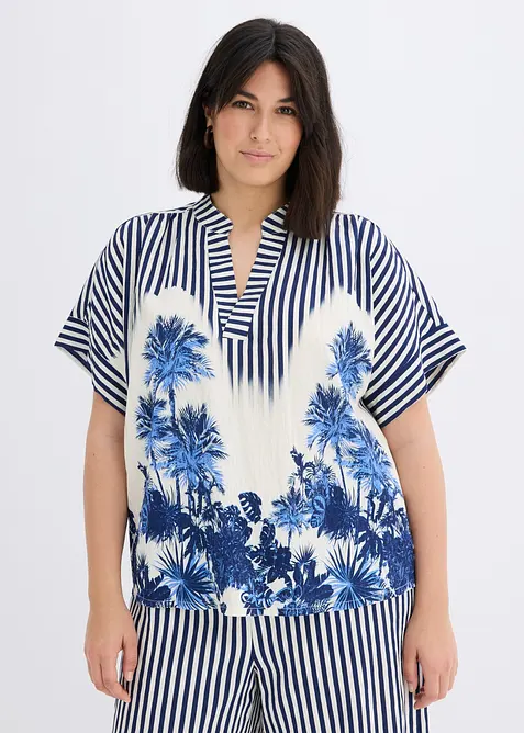 Blouse fluide en viscose m&eacute;lang&eacute;e, bonprix
