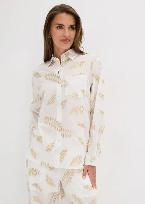 Chemisier 100% coton brod&eacute;, bonprix