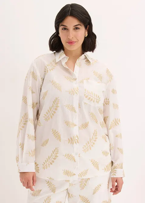 Bluse aus reiner Baumwolle mit Stickerei, bonprix